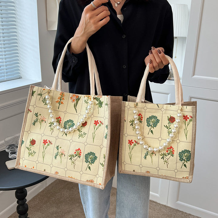 Embroidered Floral Patterned Tote Bag