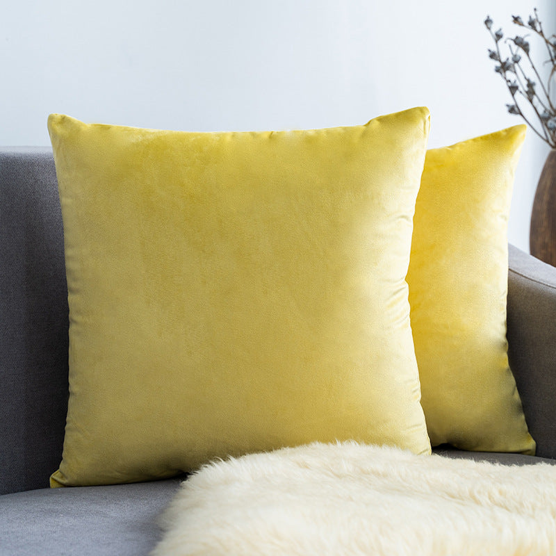 Ultra-Soft Velvet Square Decorative Pillow Cover with Minky Back and Invisible Zipper