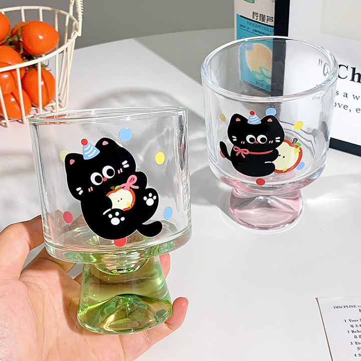 Playful drinking glass with cat motif Kalsten