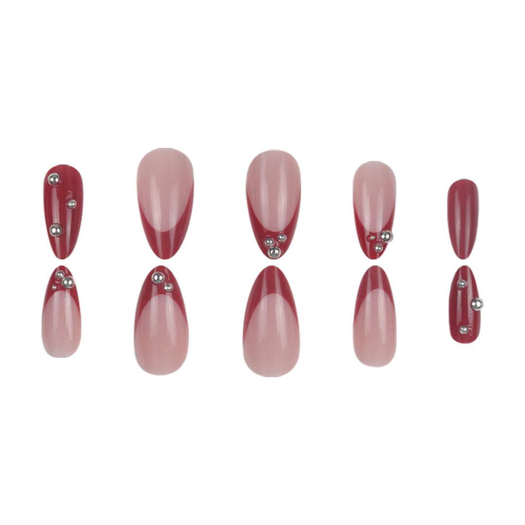 Decorative Stiletto Press-On Nails with Gem Accents Kalsten