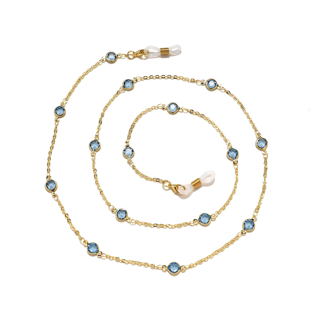 Elegant Crystal-Embellished Eyewear Chain kalsten