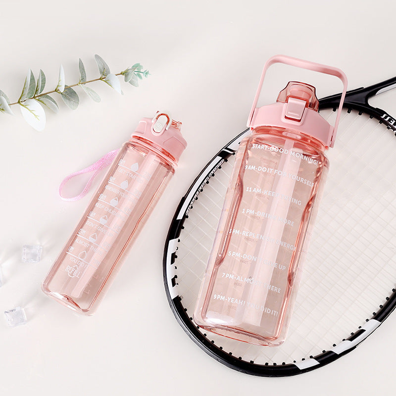 Women's motivation water bottle with integrated time markings and ergonomic design Kalsten