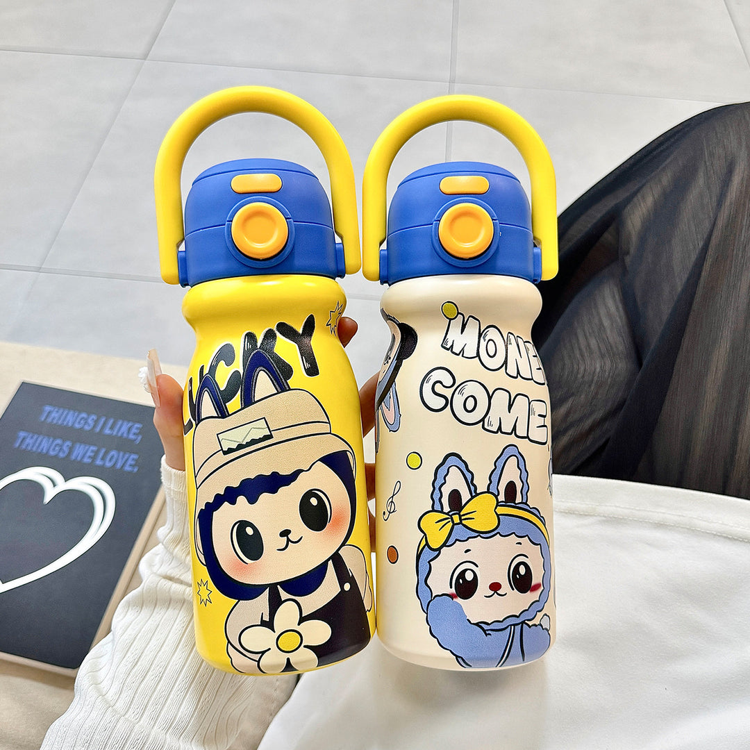 Women's water bottle with fun animal design and ergonomic carrying handle Kalsten