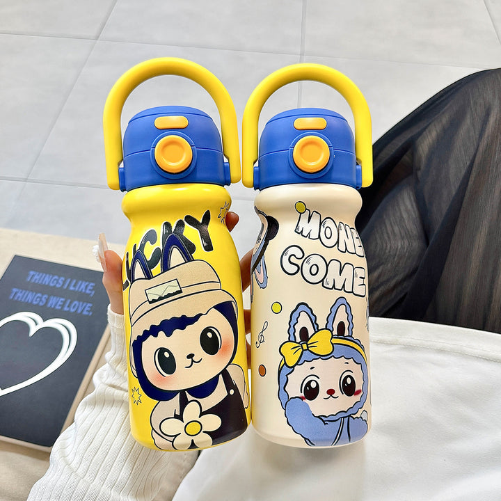 Women's water bottle with fun animal design and ergonomic carrying handle Kalsten