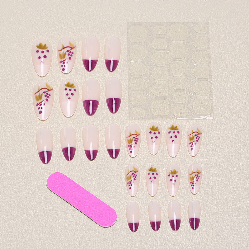 Botanical-Themed Press-On Nail Art