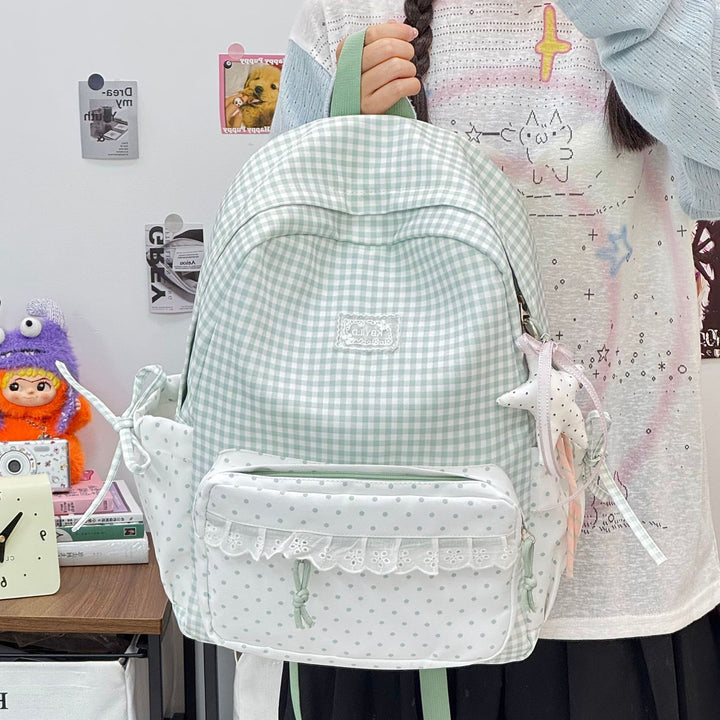Cute Checked Pattern Backpack Kalsten
