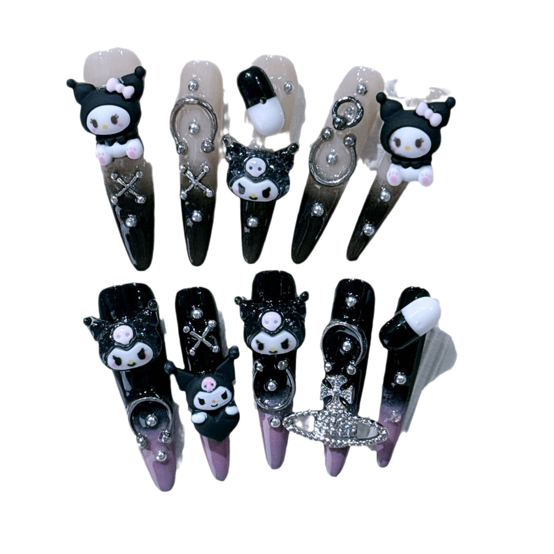 Gothic-Themed 3D Nail Art Tips