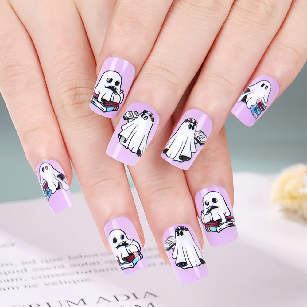 Artificial nails with playful ghost design Kalsten
