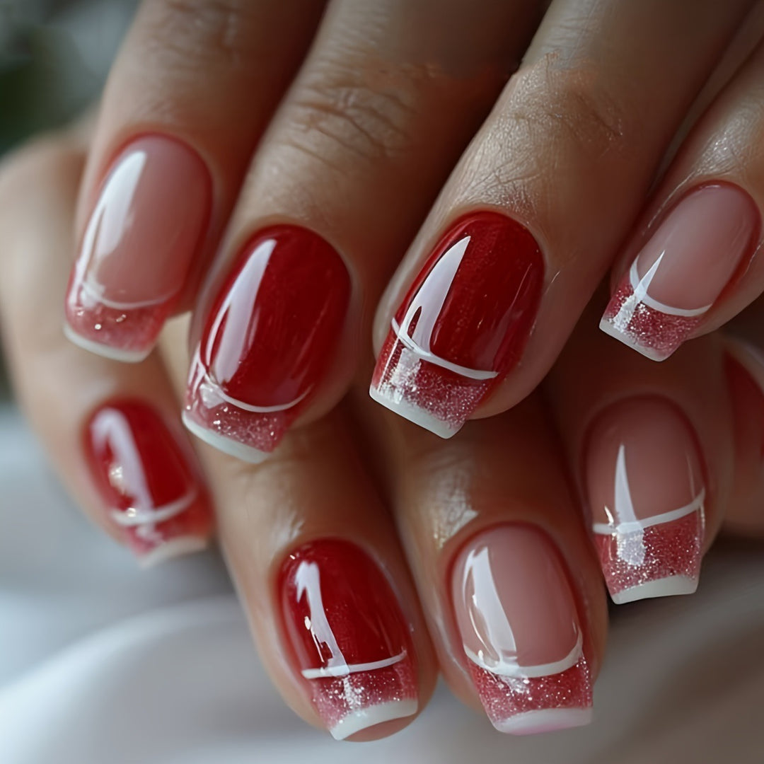 Artificial nails in elegant glitter French design Kalsten