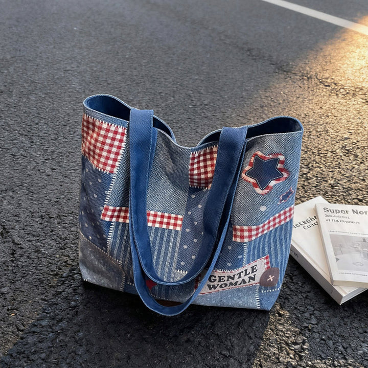 Chic Denim Patchrk Tote Bag Kalsten