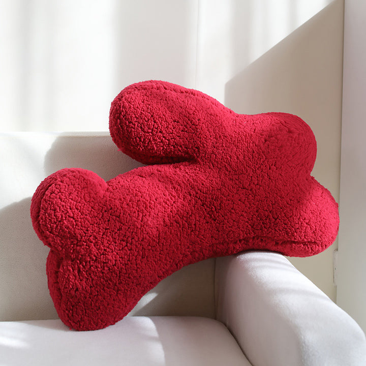 Padded seat cushion in flower shape with faux leather center piece and fluffy edge padding