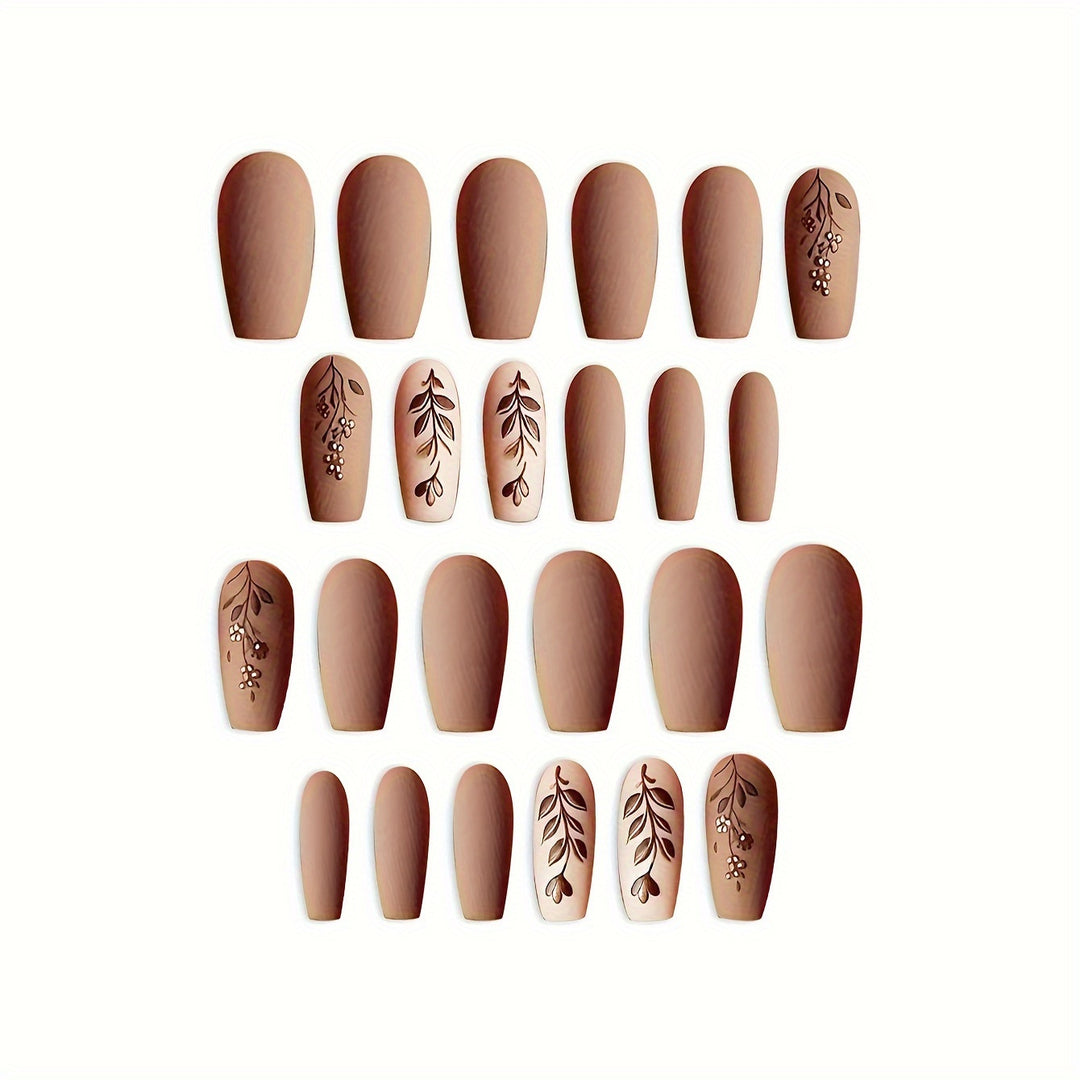 Elegant Floral Matte Nail Art Kalsten