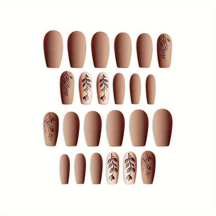 Elegant Floral Matte Nail Art Kalsten