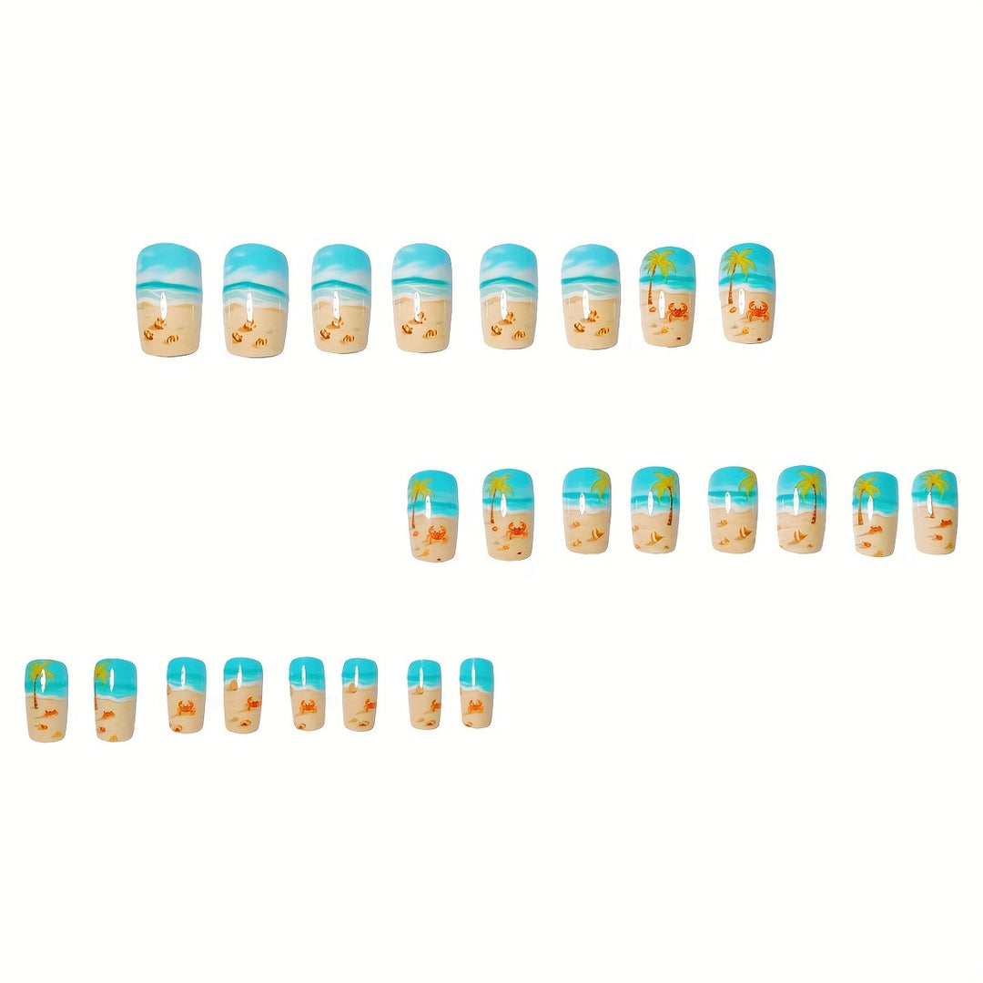 Tropical Beach-Themed Nail Art Kalsten