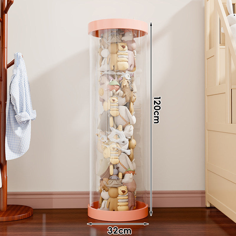 Vertical Transparent Plush Toy Storage Cylinder Organizer