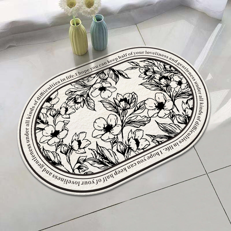Floral Inspirational Welcome Mat