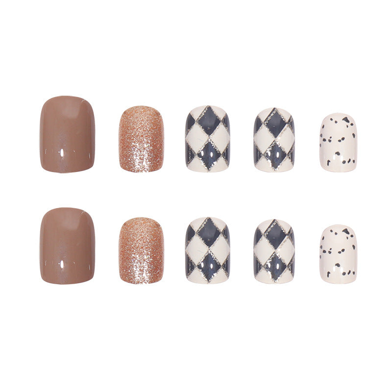 Decorative Press-On Nail Set with Artistic Patterns Kalsten