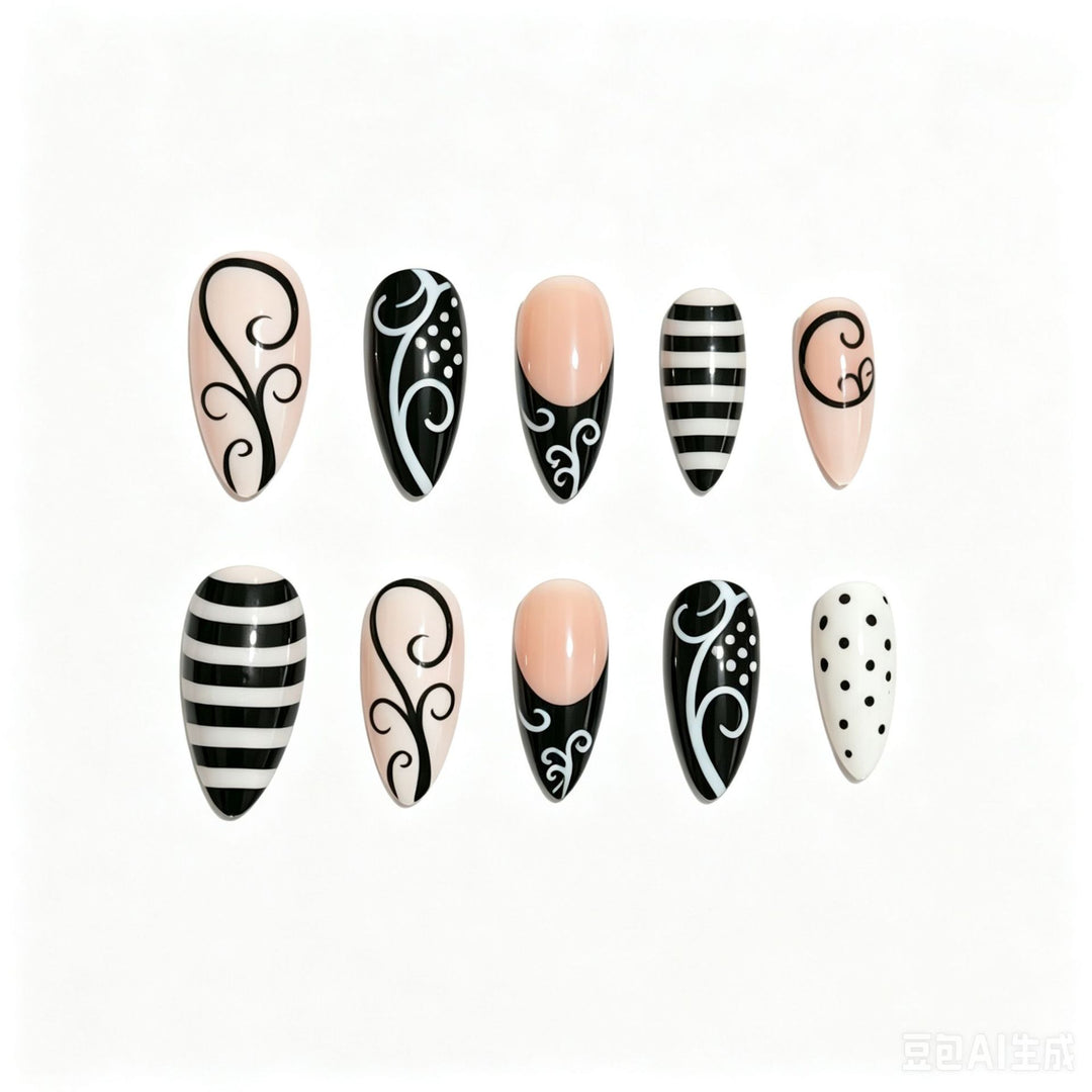 Artistic Abstract Nail Enhancements