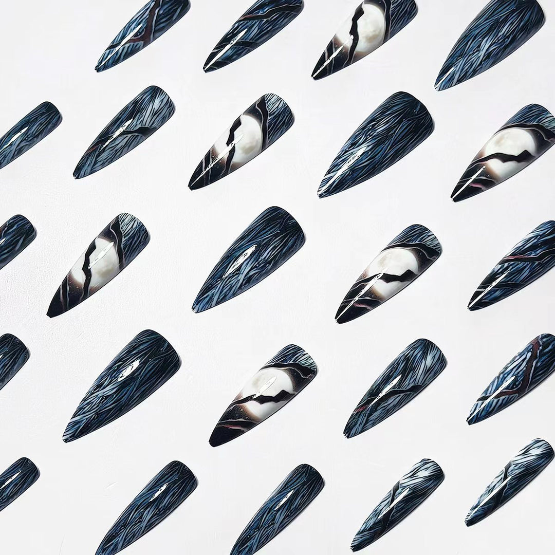 Artificial Nails in Futuristic Moon Design Kalsten