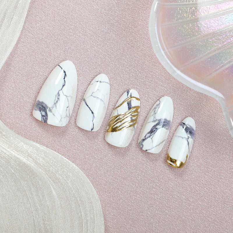 Marble-Inspired Press-On Nails
