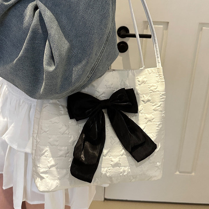Decorative Bow-Embellished Tote Bag