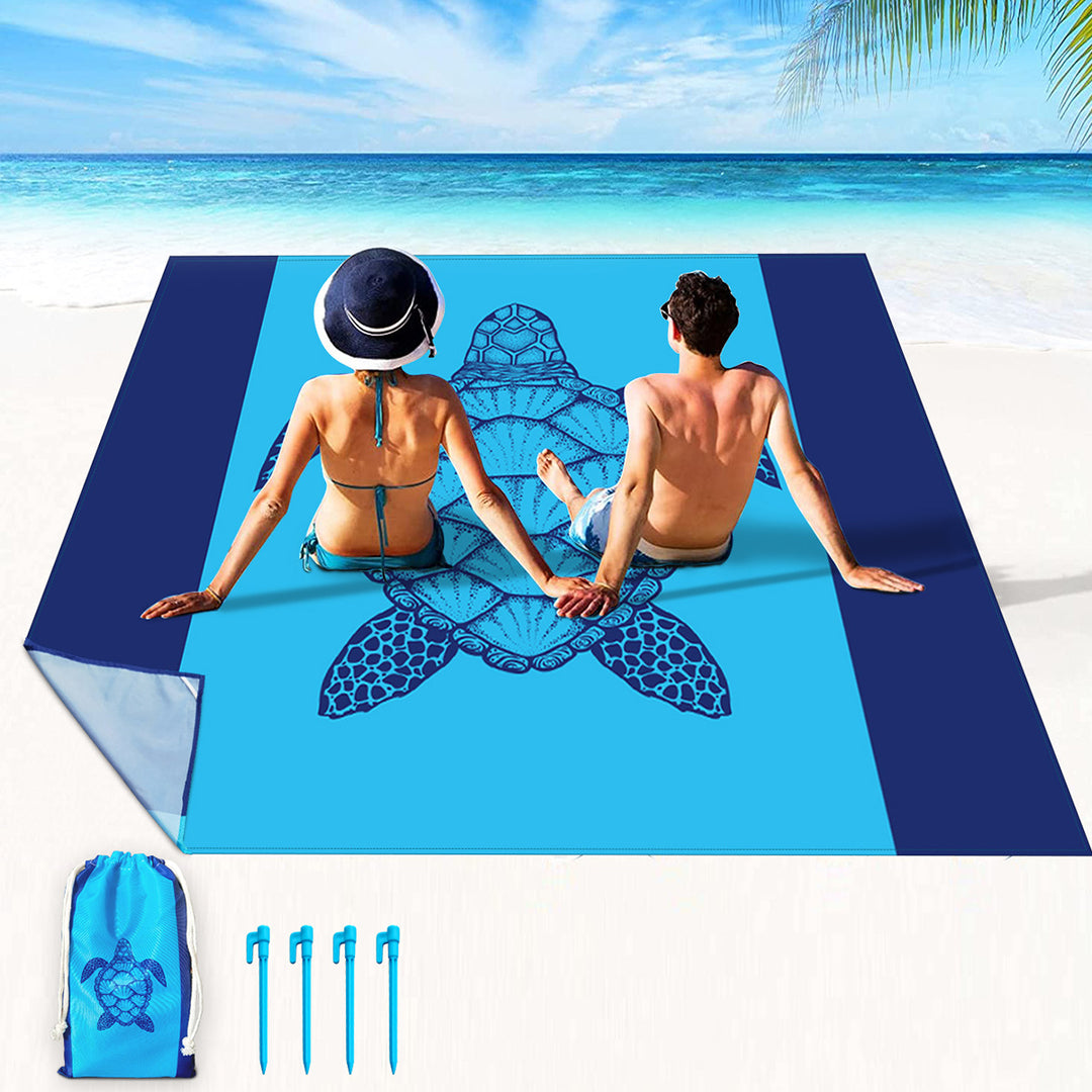 Beach blanket with maritime turtle motif Kalsten