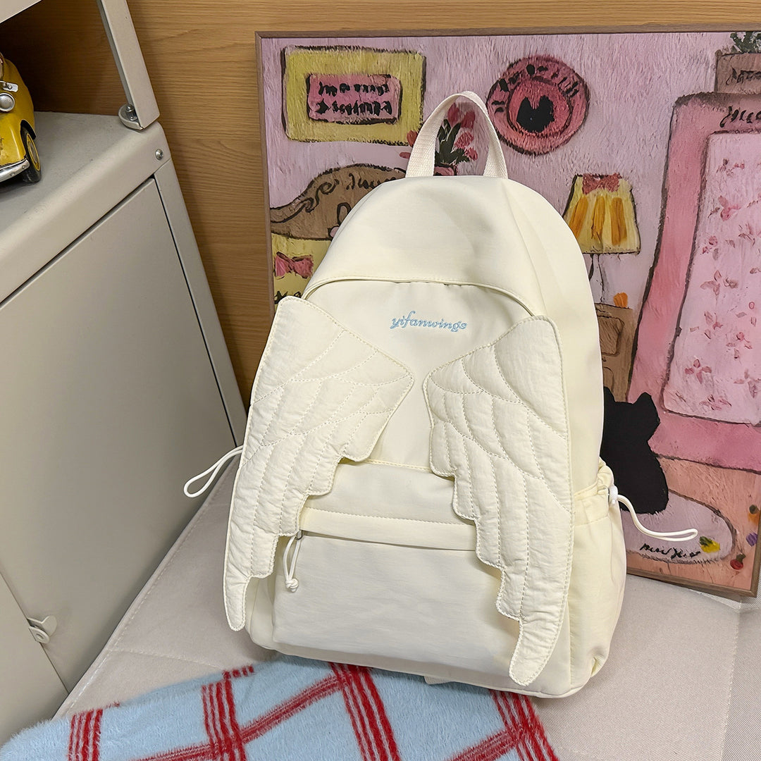 Cute Wing-Embellished Casual Backpack Kalsten