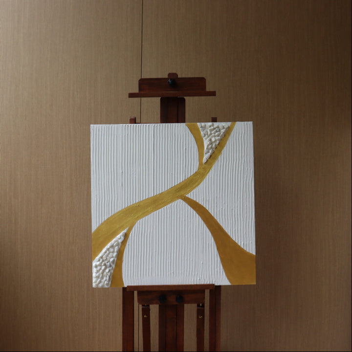 Textured Gold Abstract Canvas Art