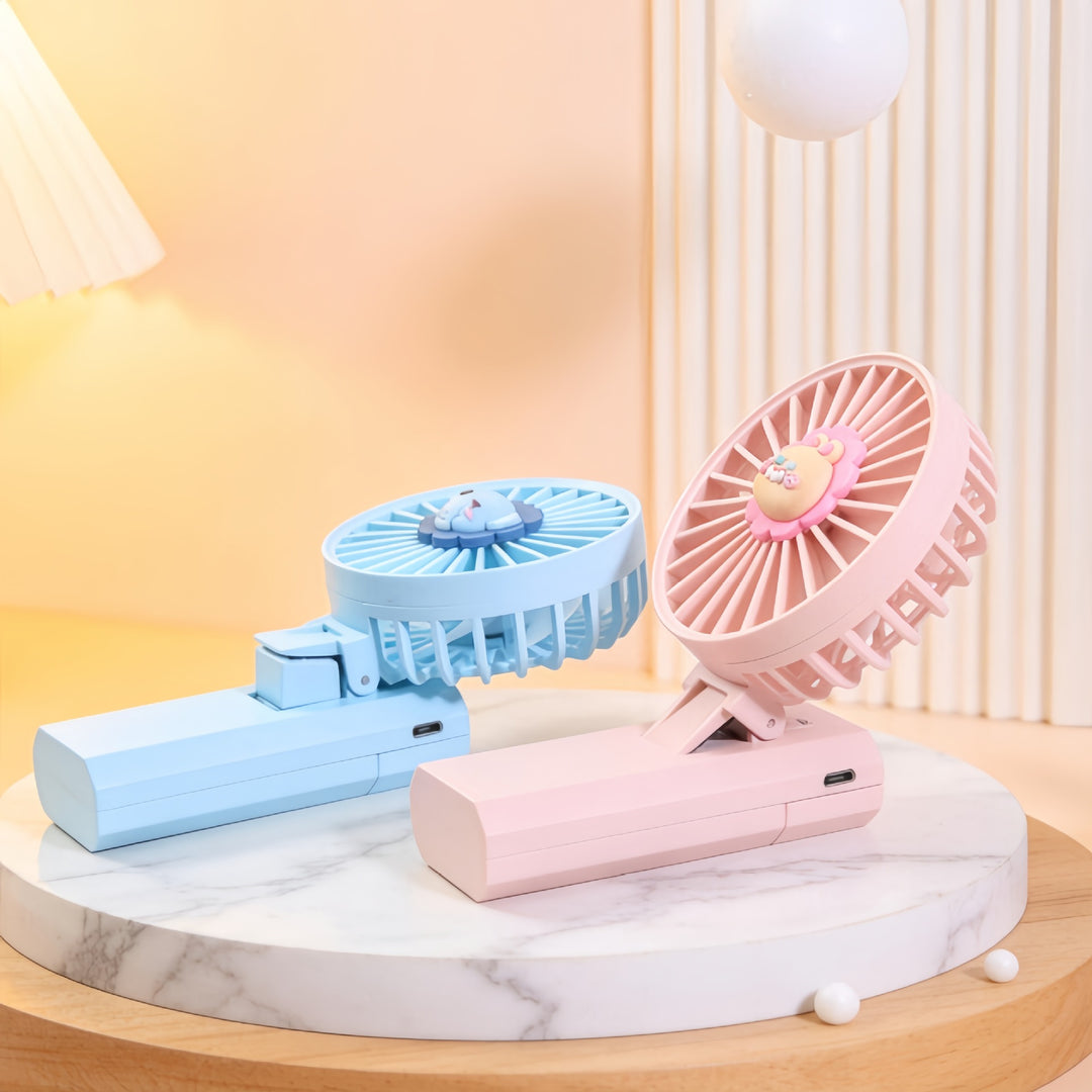 Ladies portable hand fan with cute lion motif Kalsten