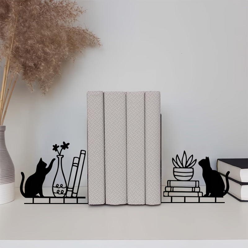 Decorative Cat-Themed Bookends