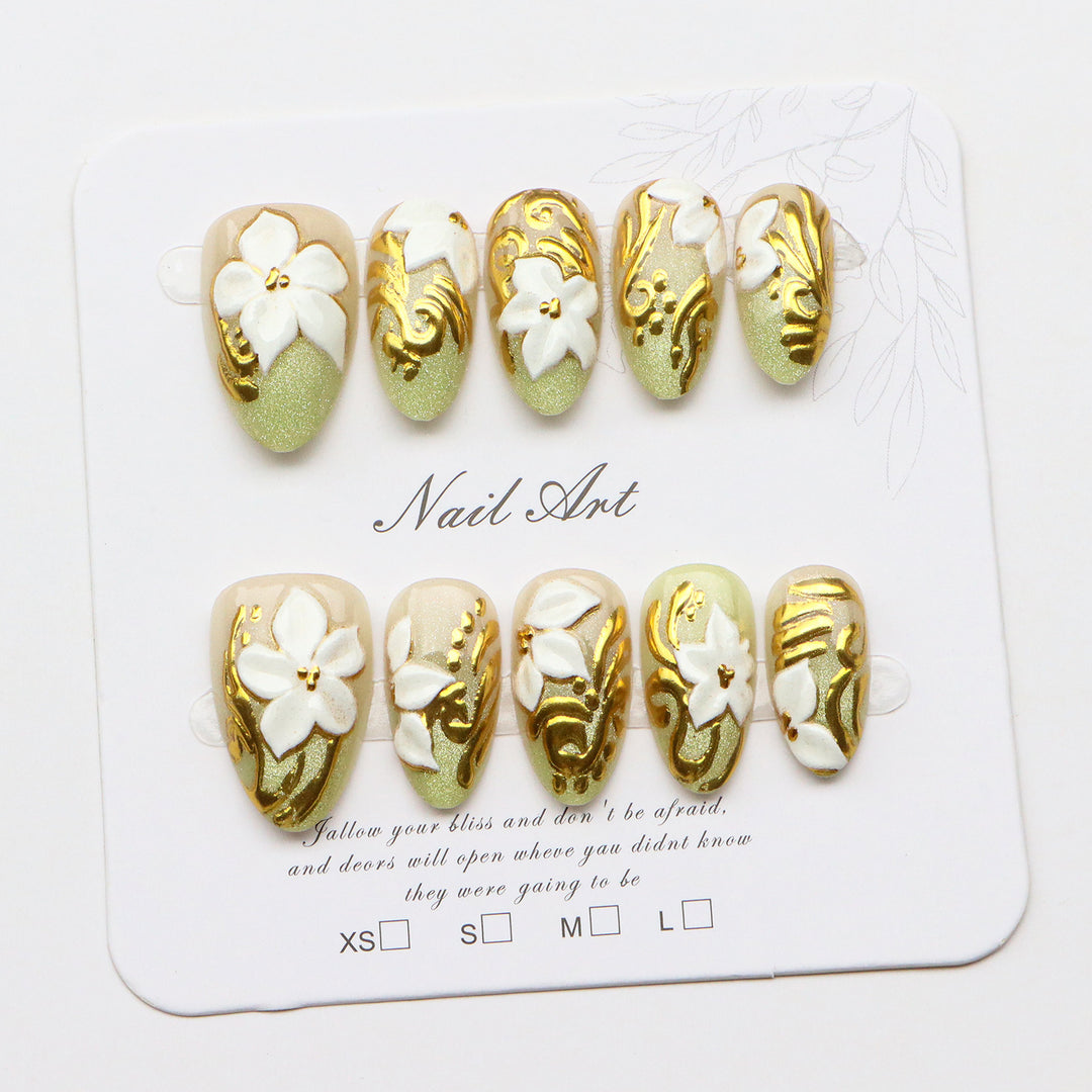 Floral Acrylic Nail Art Set