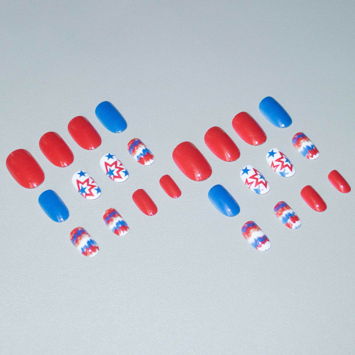 Patriotic Star and Stripe Nail Art