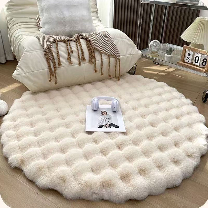 Round Textured Plush Area Rug Kalsten