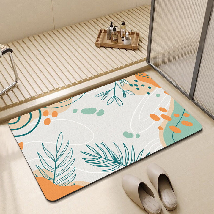 Abstract Floral Design Bath Mat Kalsten