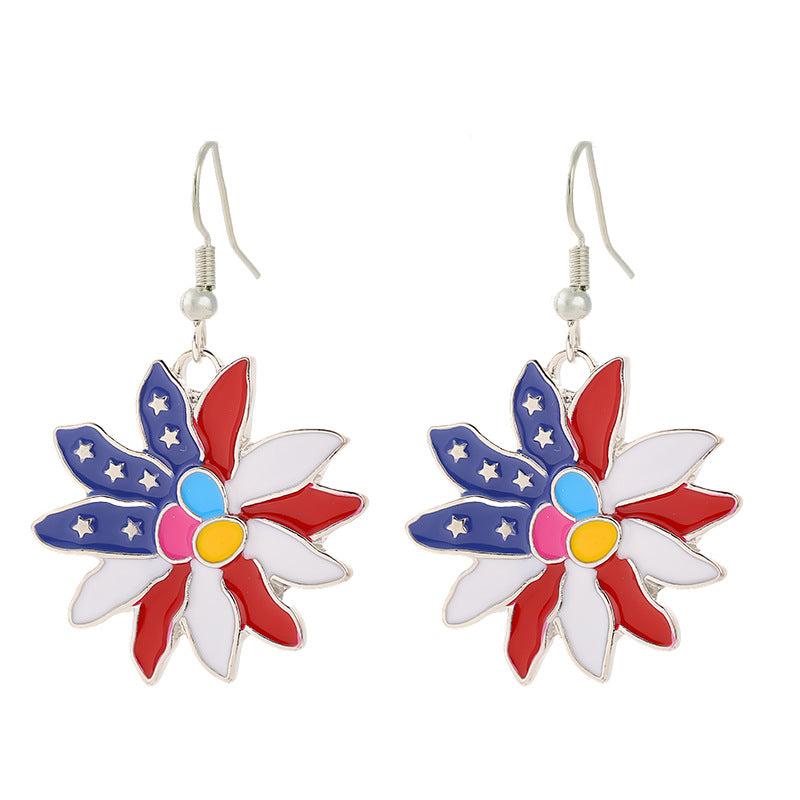 Women nan enamel horseshoe earrings with star motif and fishhook closure Kalsten