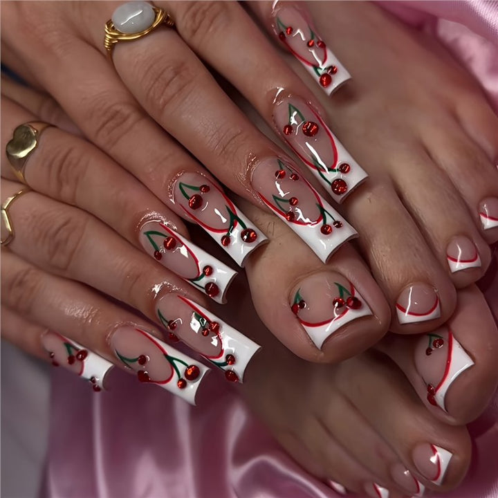 Artistic Floral Press-On Nail Art Kalsten