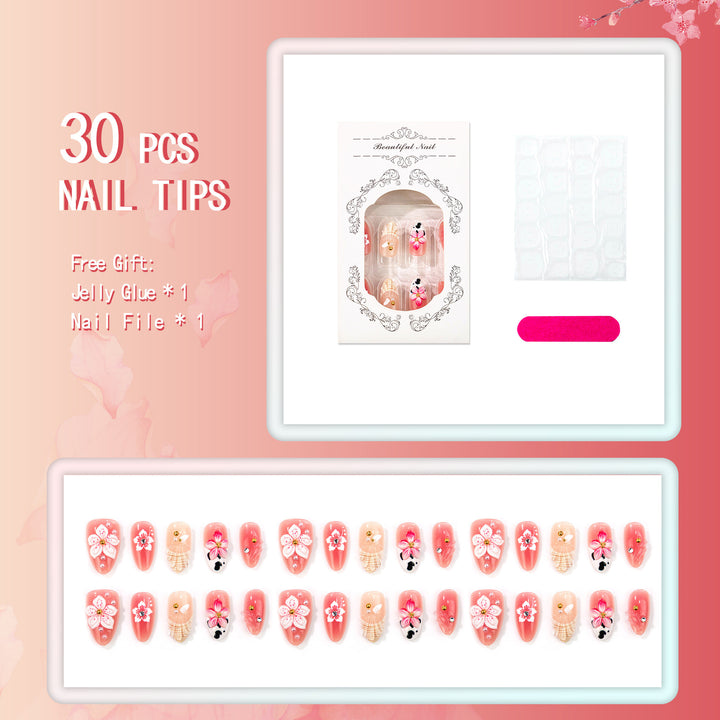 Floral Themed Press-On Nail Art Collection