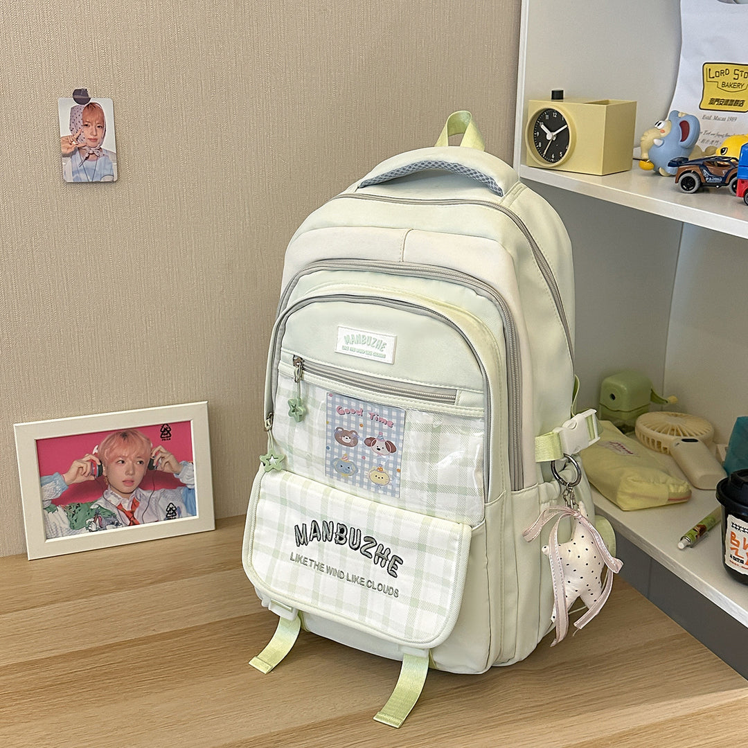 Trendy Spacious Backpack with Transparent Pocket Kalsten