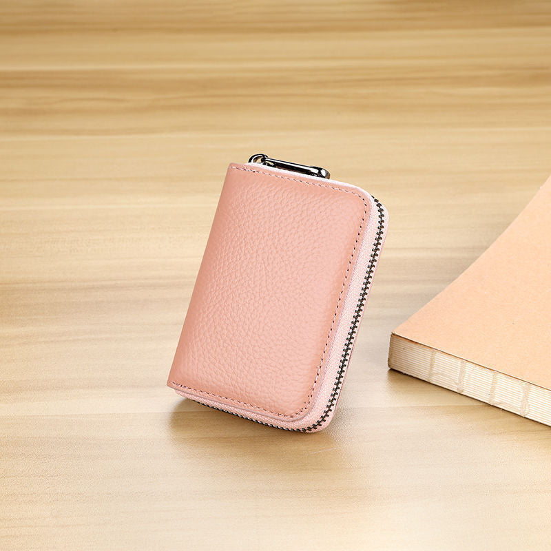Stylish Zippered Leather Card Holder Kalsten