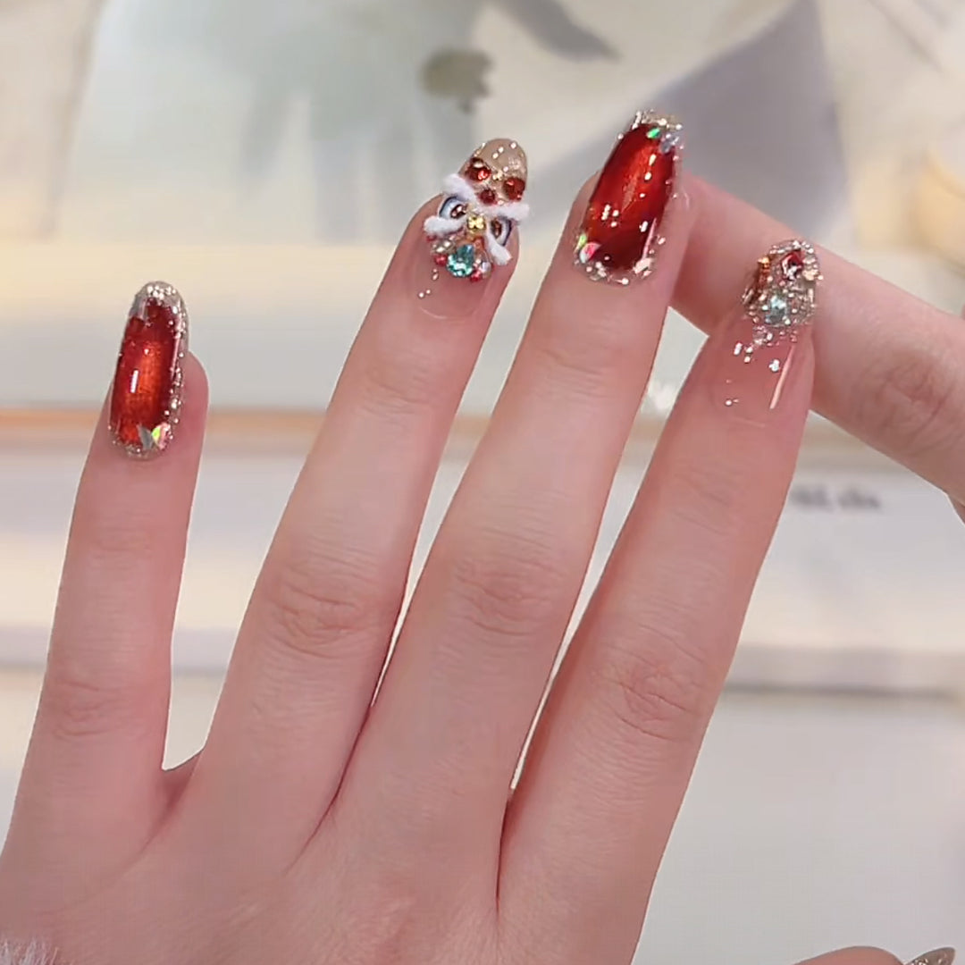 Glittery Articulated Press-On Nails Kalsten