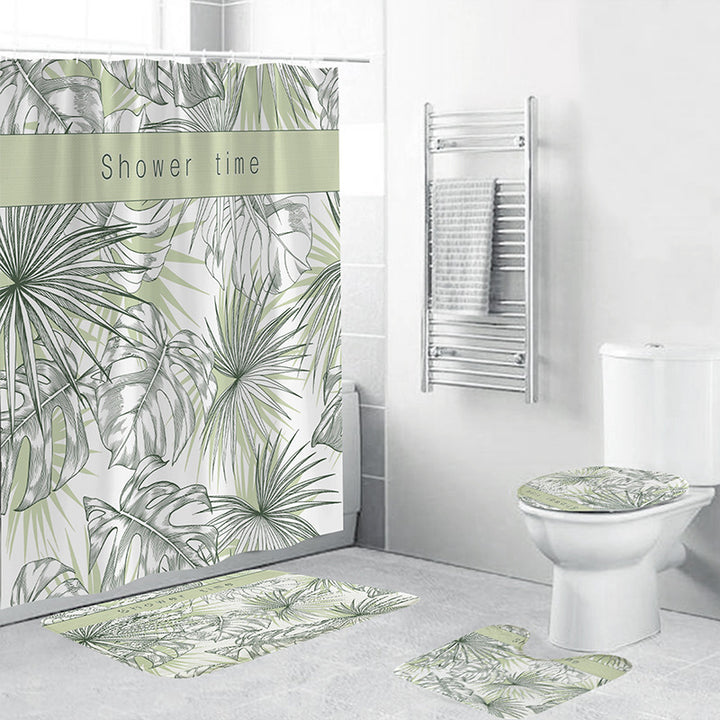 Tropical Leaf Print Bathroom Set Kalsten