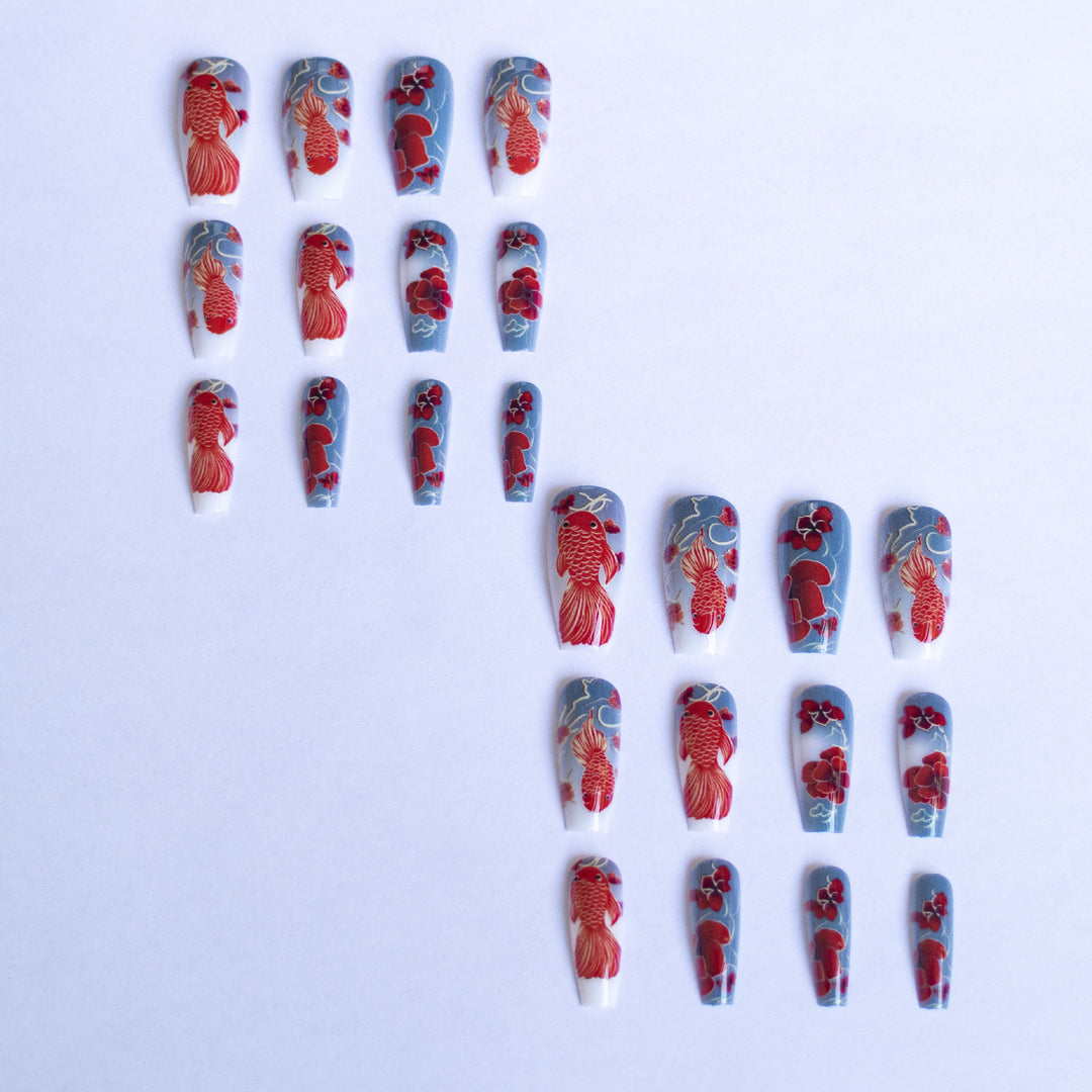Artistic Floral and Fish Nail Art Kit
