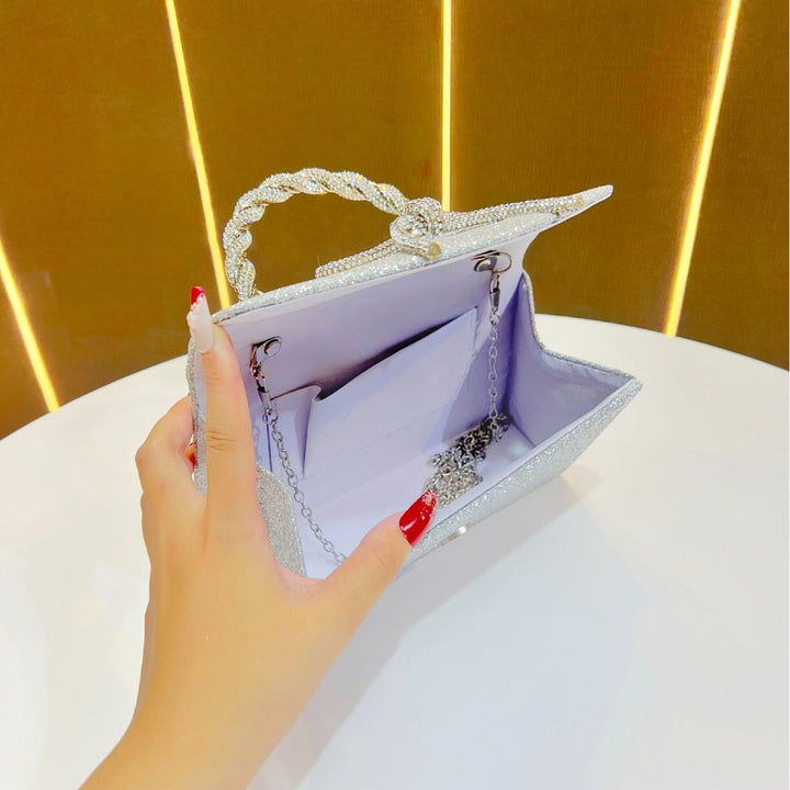 Sparkling Bow-Detail Evening Handbag