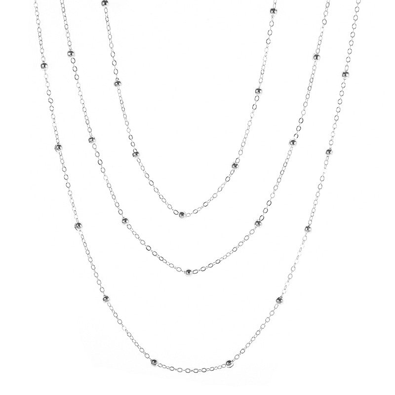Elegant Layered Beaded Chain Necklace Kalsten