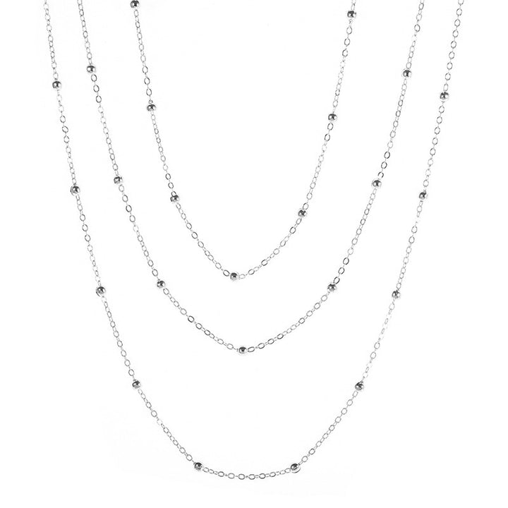 Elegant Layered Beaded Chain Necklace Kalsten