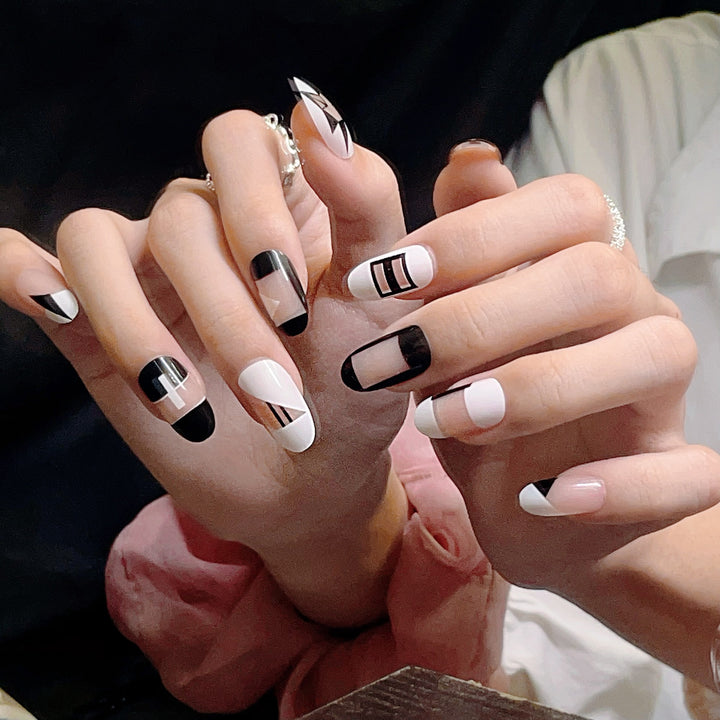 Geometric Design Press-On Nails