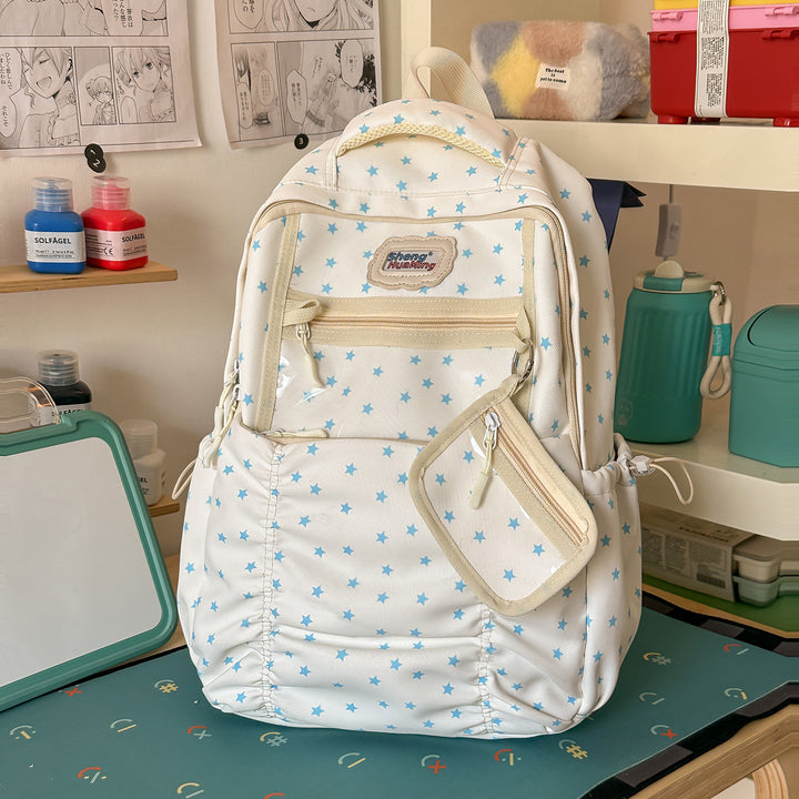 Stylish Multi-Pocket Backpack with Star Accents Kalsten