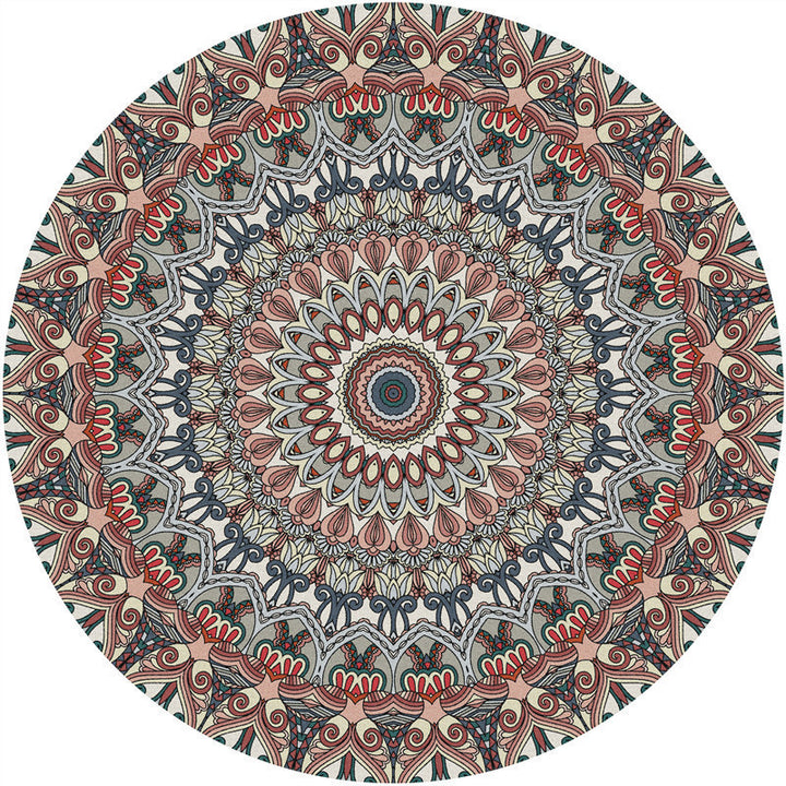 Round Geometric Pattern Area Rug