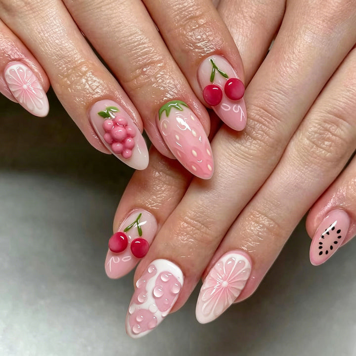 Artistic Fruit-Inspired Press-On Nail Set Kalsten