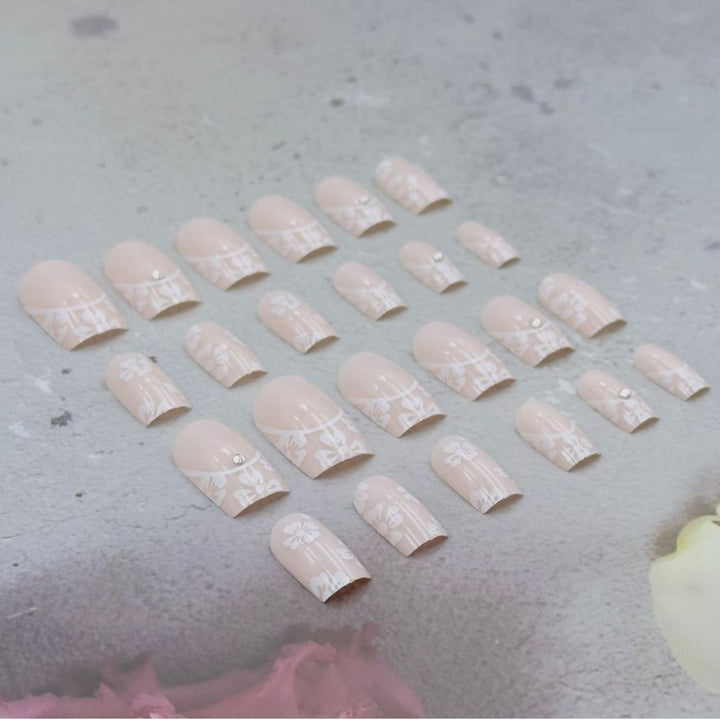 Floral French Tip Acrylic Nail Art Kit